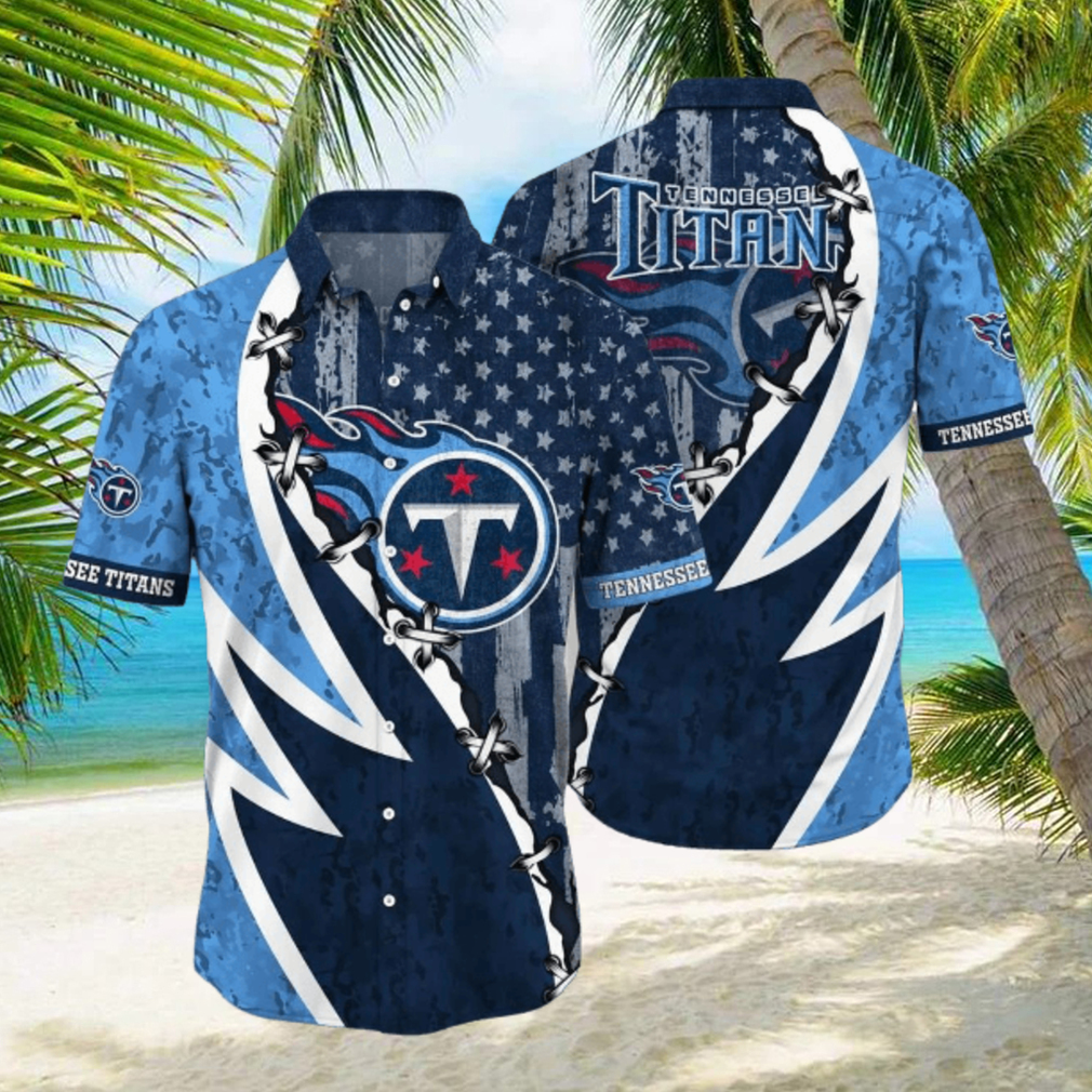 NFL Tennessee Titans Hawaiian Shirt 3D Printed Graphic American Flag Print This Summer Gift For Fans NFL Tennessee Titans Hawaiian Shirt 3D Printed Graphic American Flag Print This Summer Gift For Fans