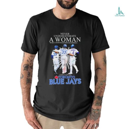Never Underestimate A Woman Who Understands Baseball And Loves Toronto Blue Jays Guerrero Jr, Springer And Varsho Signatures Shirt