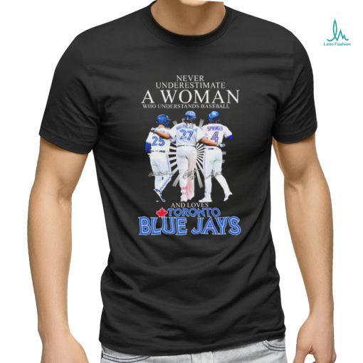 Never Underestimate A Woman Who Understands Baseball And Loves Toronto Blue Jays Guerrero Jr, Springer And Varsho Signatures Shirt
