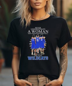 Never Underestimate A Woman Who Understands Basketball And Loves Wildcats 2024 Signatures Shirt