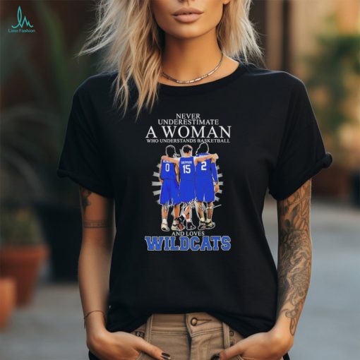 Never Underestimate A Woman Who Understands Basketball And Loves Wildcats 2024 Signatures Shirt