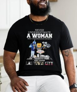 Never Underestimate A Woman Who Understands Sports And Loves Las Vegas City Mascots Sports Teams Shirt