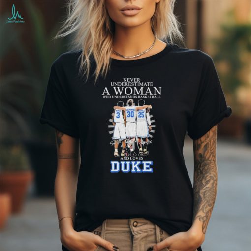 Never Underestimate a Woman who understands Basketball and loves Duke 2024 Signatures Shirt