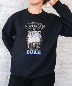 Never Underestimate a Woman who understands Basketball and loves Duke 2024 Signatures Shirt