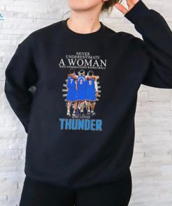 Never Underestimate a Woman who understands Basketball and loves Thunder 2024 Signatures Shirt