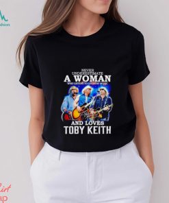 Never underestimate a woman who listens to Country Music and loves Toby Keith shirt