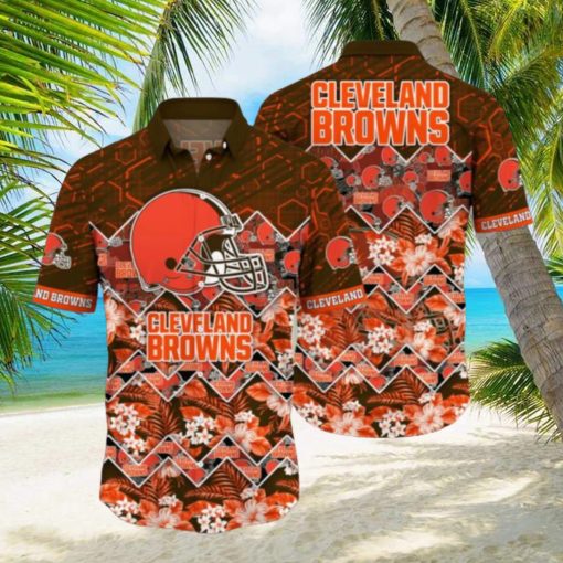 Nfl Cleveland Browns Hawaiian Shirt 3D Printed Aloha Shirt For Men Women Tropical Style