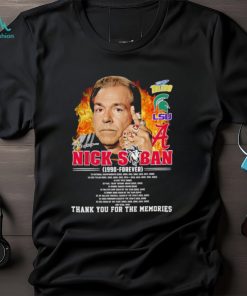 Nick Saban 1990 forever thank you for the memories signature portrait shirt