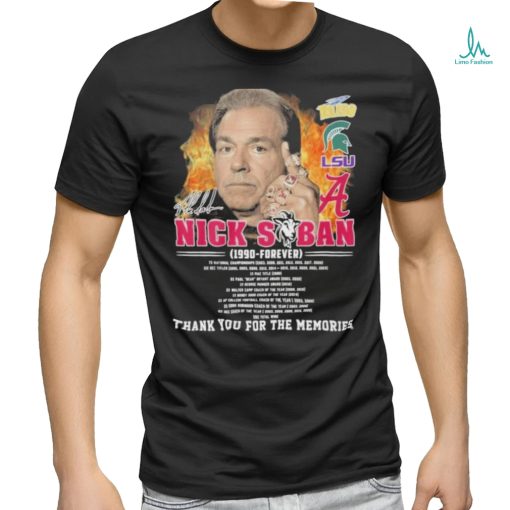 Nick Saban 1990 – Forever Thank You For The Memories T Shirt