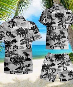 Oakland Raiders Coconut Tree Hawaiian Shirt And Short