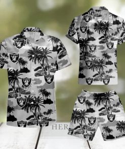 Oakland Raiders Coconut Tree Hawaiian Shirt And Short