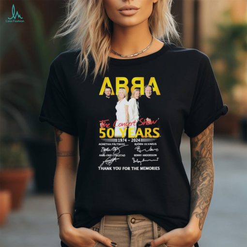 Official Abba the Concert Show 50 Years 1974 2024 thank you for the memories signatures shirt