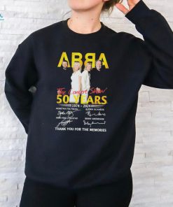 Official Abba the Concert Show 50 Years 1974 2024 thank you for the memories signatures shirt