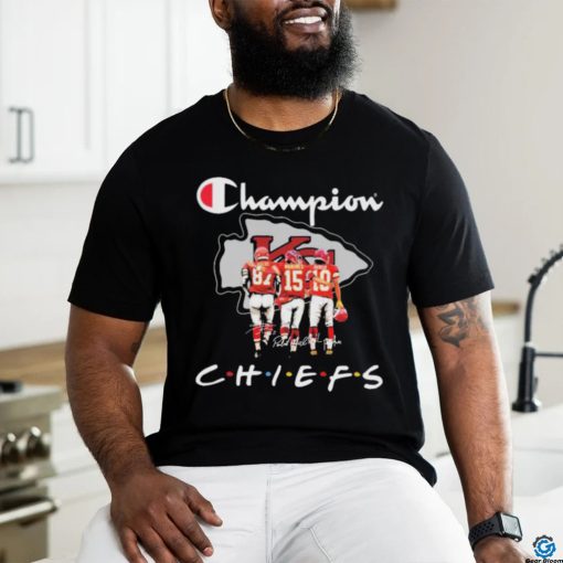 Official Champions Kansas City Chiefs Friends Travis Kelce, Patrick Mahomes And Isiah Pacheco Signatures Shirt
