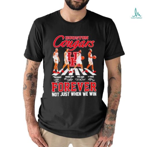 Official Houston Cougars Men’s Basketball Abbey Road Forever Not Just When We Win Signature T Shirt