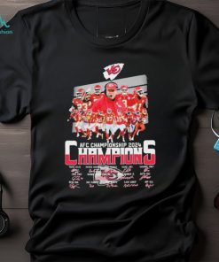 Official Kansas City Chiefs Team AFC Championship 2024 Champions Signatures Shirt