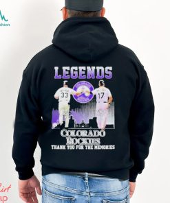 Official Legends Colorado rockies larry walker and todd helton thank you for the memories signatures T shirt