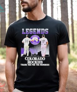 Official Legends Colorado rockies larry walker and todd helton thank you for the memories signatures T shirt