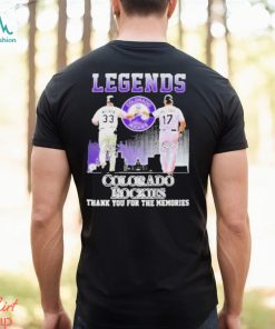 Official Legends Colorado rockies larry walker and todd helton thank you for the memories signatures T shirt