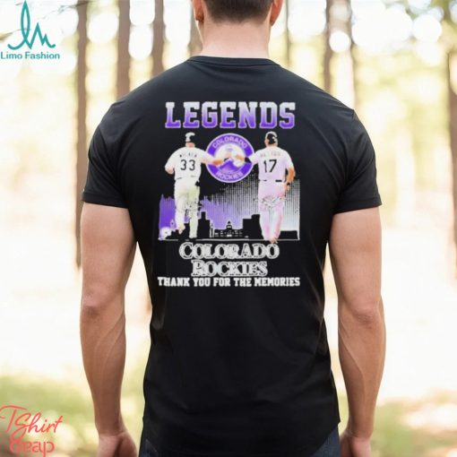 Official Legends Colorado rockies larry walker and todd helton thank you for the memories signatures T shirt