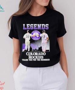 Official Legends Colorado rockies larry walker and todd helton thank you for the memories signatures T shirt