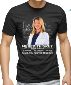 Official Meredith Grey Ellen Pompeo 2005 2023 thank you for the memories signature shirt