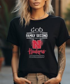 Official Nebraska Cornhuskers God First Then Family Second T Shirt