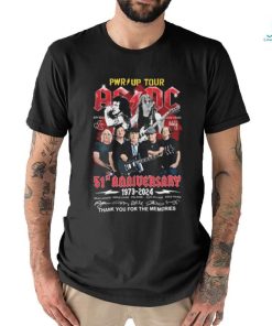 Official PWR Up Tour AC DC 51st anniversary 1973 2024 thank you for the memories signatures shirt