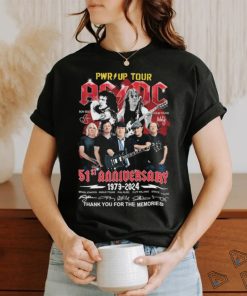 Official PWR Up Tour AC DC 51st anniversary 1973 2024 thank you for the memories signatures shirt