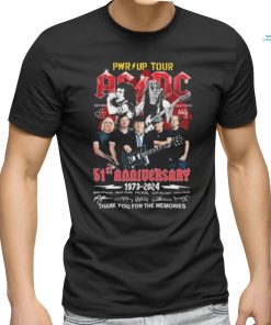 Official PWR Up Tour AC DC 51st anniversary 1973 2024 thank you for the memories signatures shirt