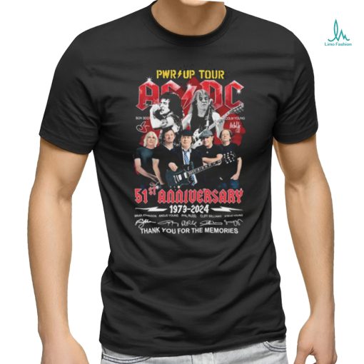 Official PWR Up Tour AC DC 51st anniversary 1973 2024 thank you for the memories signatures shirt