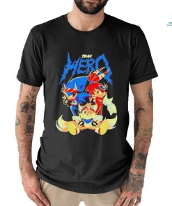 Official Sonic knuckles and tails team hero T shirt