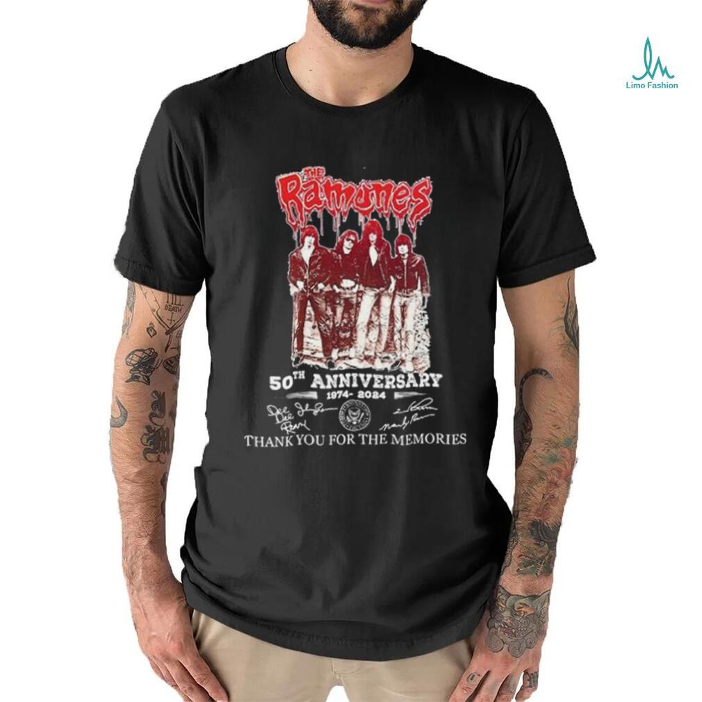 Official The Ramones 50th Anniversary 1974 2024 Thank You For The Memories Signatures Shirt Official The Ramones 50th Anniversary 1974 2024 Thank You For The Memories Signatures Shirt