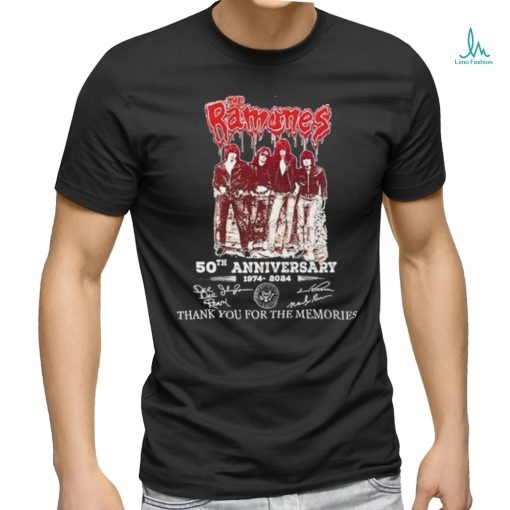 Official The Ramones 50th Anniversary 1974 2024 Thank You For The Memories Signatures Shirt