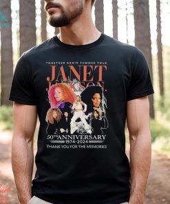 Official Together Again Summer Tour Janet Jackson 50th Anniversary 1974 2024 Thank you for the memories signature shirt