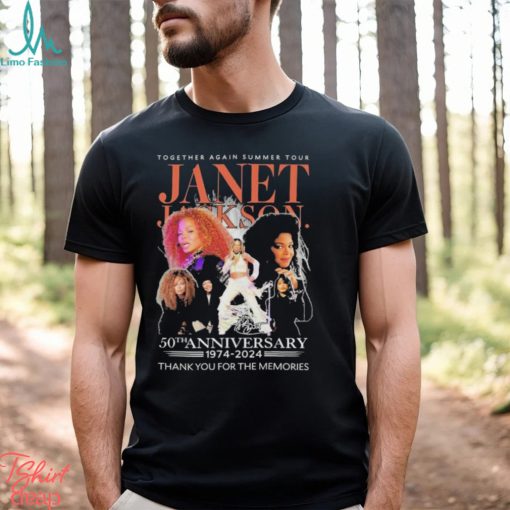 Official Together Again Summer Tour Janet Jackson 50th Anniversary 1974 2024 Thank you for the memories signature shirt