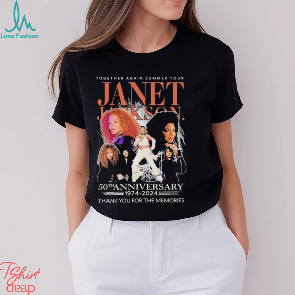 Official Together Again Summer Tour Janet Jackson 50th Anniversary 1974 2024 Thank you for the memories signature shirt Official Together Again Summer Tour Janet Jackson 50th Anniversary 1974 2024 Thank you for the memories signature shirt