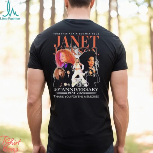 Official Together Again Summer Tour Janet Jackson 50th Anniversary 1974 2024 Thank you for the memories signature shirt