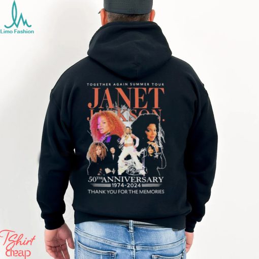 Official Together Again Summer Tour Janet Jackson 50th Anniversary 1974 2024 Thank you for the memories signature shirt