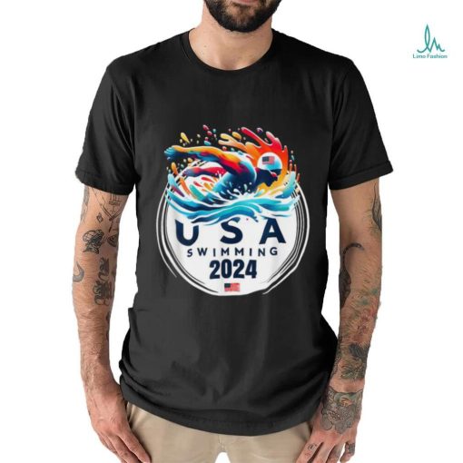 Official USA 2024 United States American Sport 2024 Swimming T Shirt