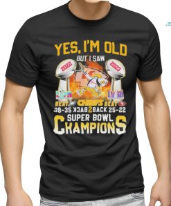 Official Yes I’m Old But I Saw Kansas City Chiefs Beat Eagles And Sf 49ers Back 2 Back Super Bowl Champions shirt