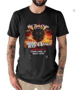 Official hell Fire And Chaos The Best Of British Rock And Metal Of The Mighty Saxon And Uriah Heep On May 27th At Haute Spot T Shirt