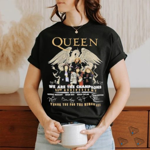 Official queen We Are The Champions 55th Anniversary 1970 – 2025 Thank You For The Memories T Shirt