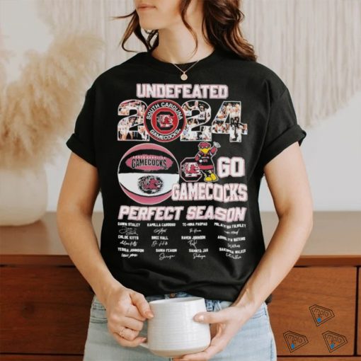 Official undefeated 2024 Go Gamecocks Perfect Season South Carolina Women’s Basketball Team Signatures Shirt