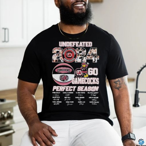 Official undefeated 2024 Go Gamecocks Perfect Season South Carolina Women’s Basketball Team Signatures Shirt
