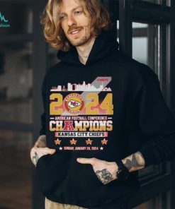 Original 2024 American football conference champions Kansas city Chiefs sunday january 28 2024 shirt