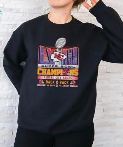 Original Super Bowl LVIII Champions Kansas City Chiefs Back 2 Back February 11, 2024 Allegiant Stadium T Shirt