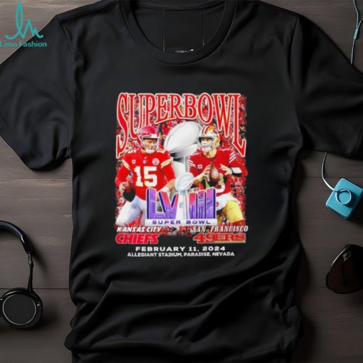 Patrick Mahomes Chiefs vs Brock Purdy 49ers Super Bowl LVIII february 11 2024 shirt