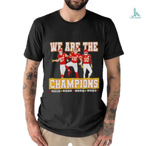 Patrick Mahomes Travis Kelce Isiah Pacheco Kansas City Chiefs we are the champions shirt