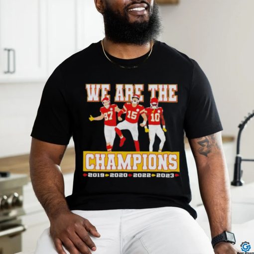 Patrick Mahomes Travis Kelce Isiah Pacheco Kansas City Chiefs we are the champions shirt